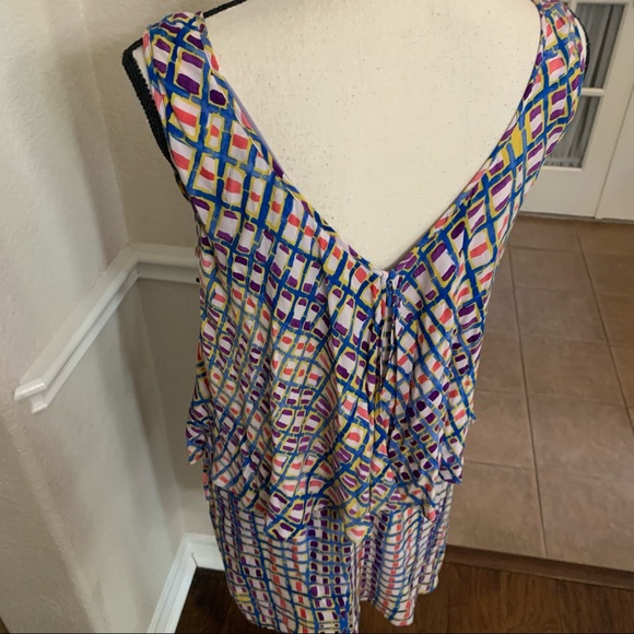 Plenty by Tracy Reese pink & blue geometric print mini sleeveless dress Size S - Picture 9 of 14